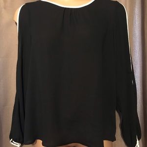 Long sleeve cold shoulder blouse